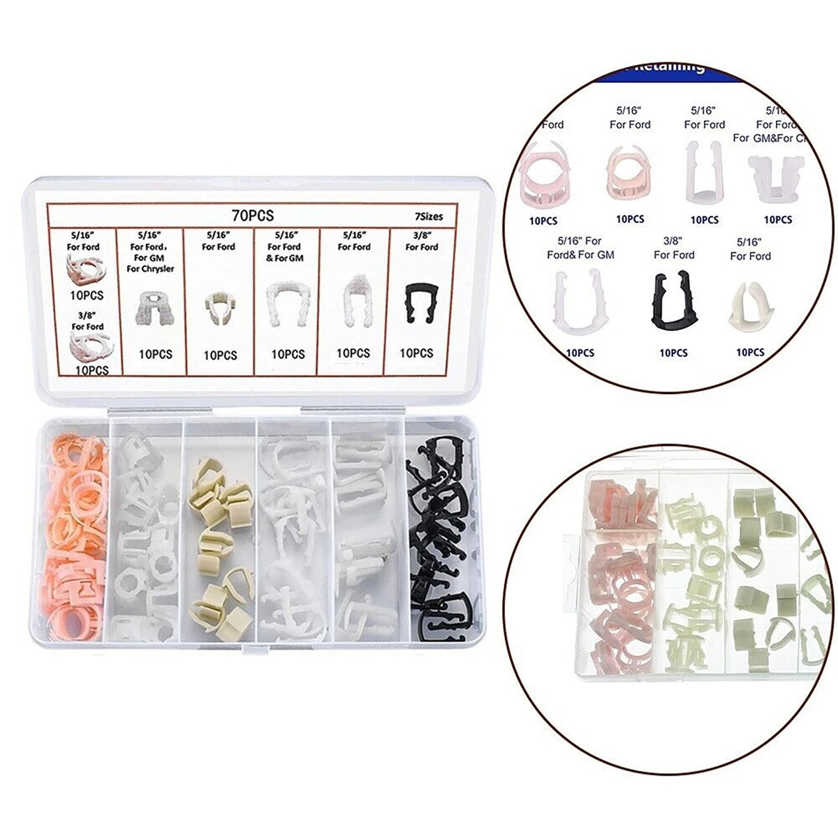 70* Fuel Line Retainer Clip Assortment Replacement For Ford Car Accessories