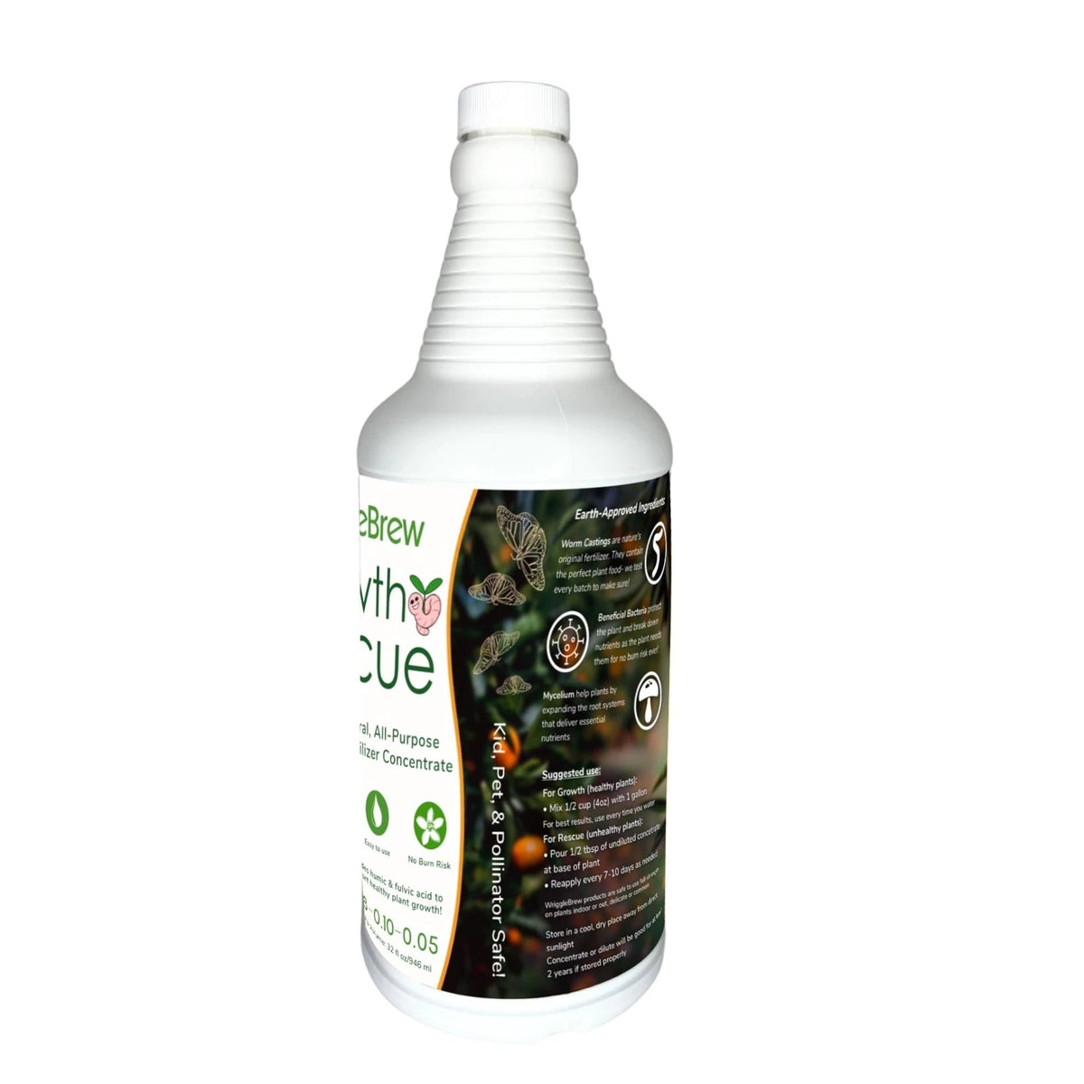 Wrigglebrew Organic Liquid Fertilizer Concentrate from Worm 16 Fluid Ounces