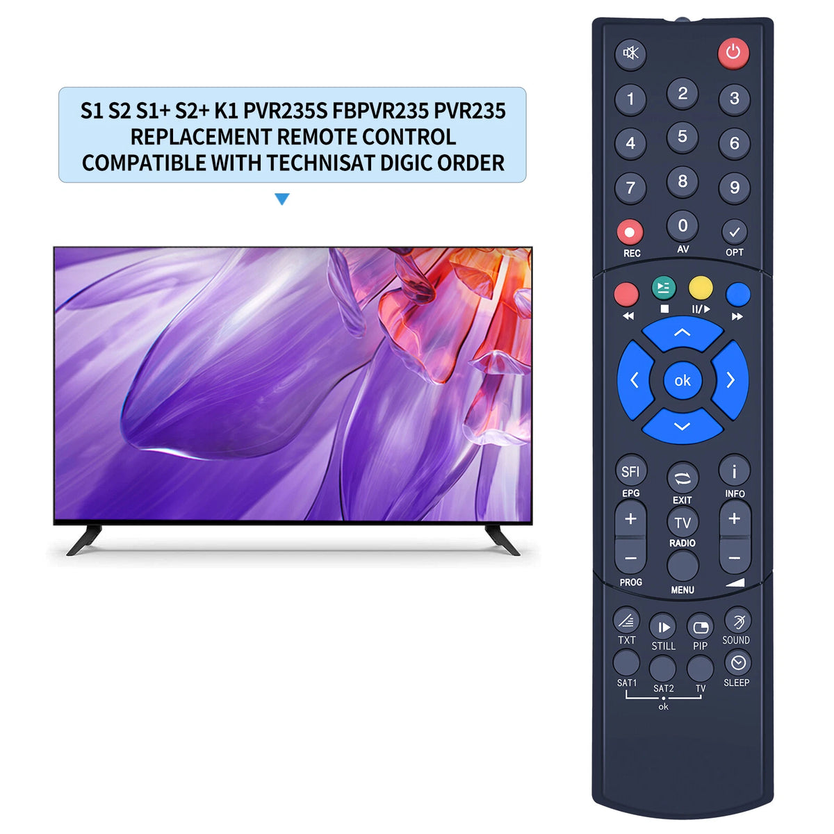 Replacement Remote Control For TechniSat Digic PVR235S FBPVR235