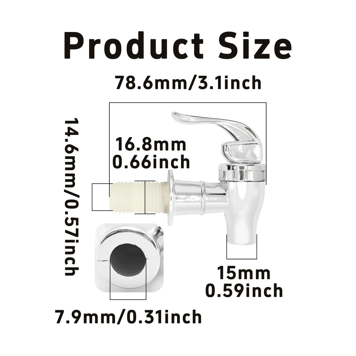 AUXBC 4Pcs Silver Plastic Replacement Spigot for Beverage Dispenser,
