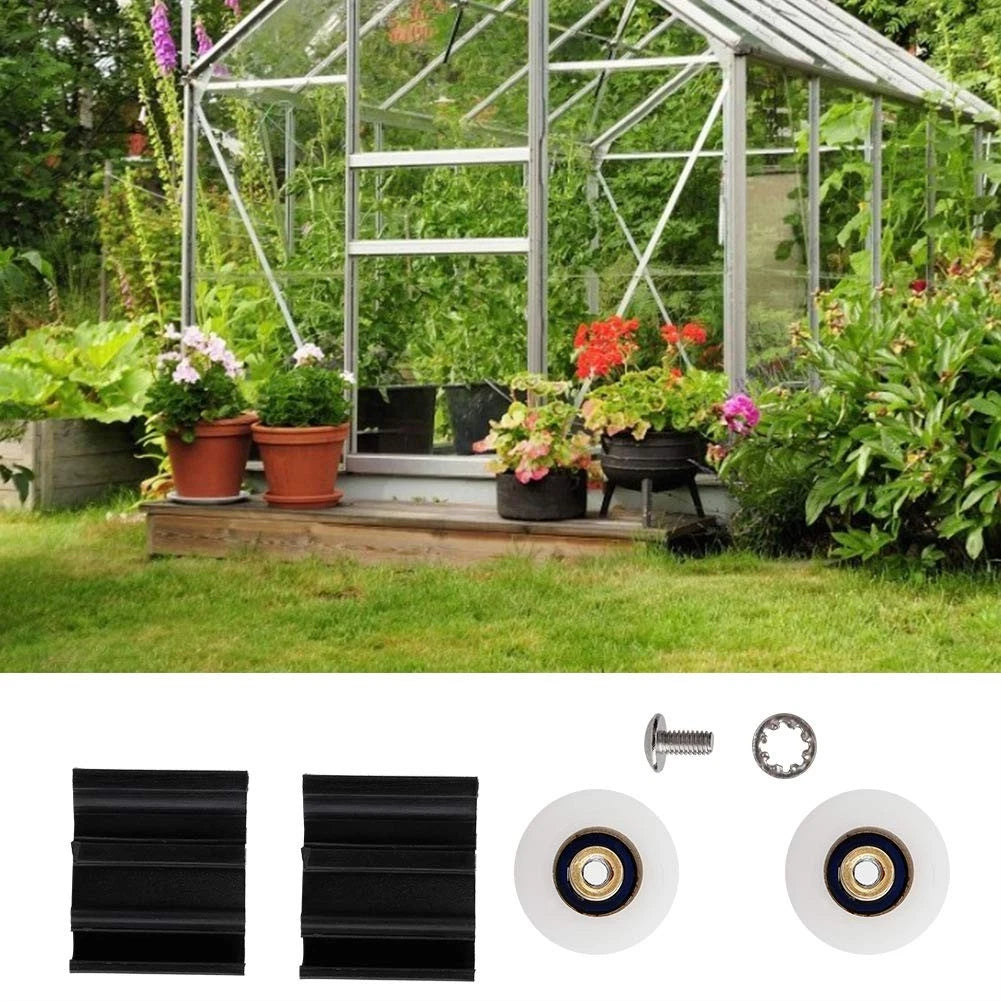 Greenhouse Door Wheel Replacement Kit, 22mm Halls Sliding black