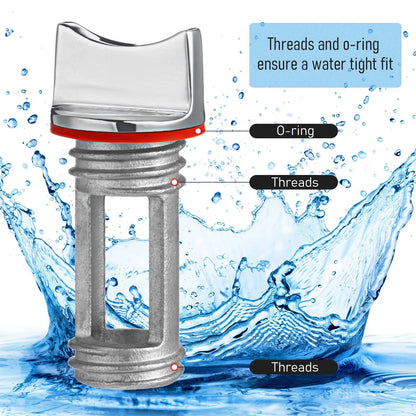 Ripeng Boat Drain Plug Stainless Steel Marine Oval Garboard Red
