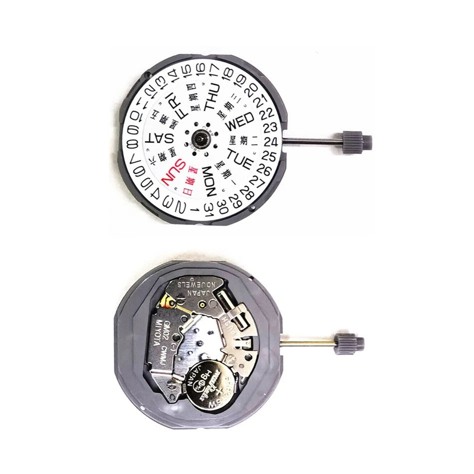 3 Hands Date @ 3 Metal Quartz Watch Movement With Stem For Miyota GM02 GM00