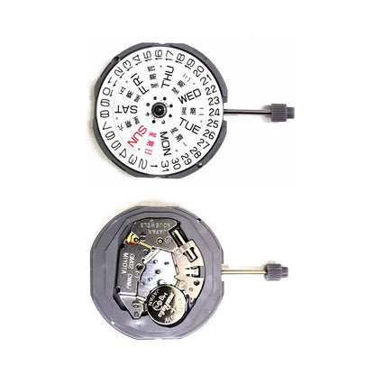 3 Hands Date @ 3 Metal Quartz Watch Movement With Stem For Miyota GM02 GM00