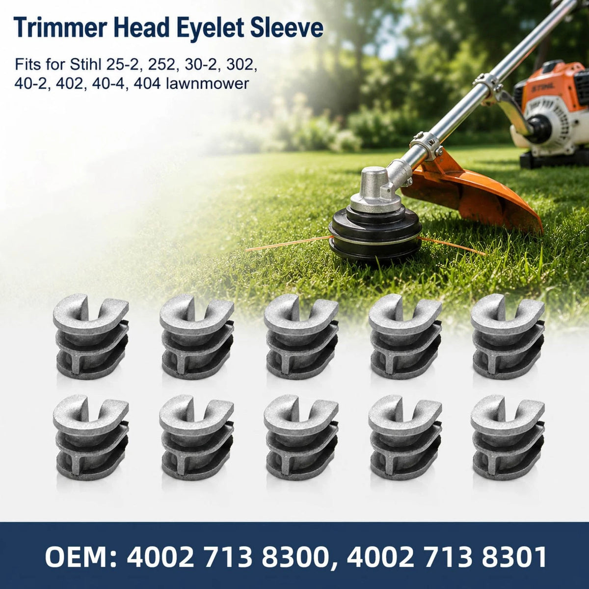 10 Pack Trimmer Head Eyelet Sleeves Fits for Stihl Stops Fraying Cast Aluminum