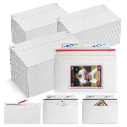 180 Pack Rigid Card Envelopes for Trading 7 x 4.3 x 0.1 inches, White