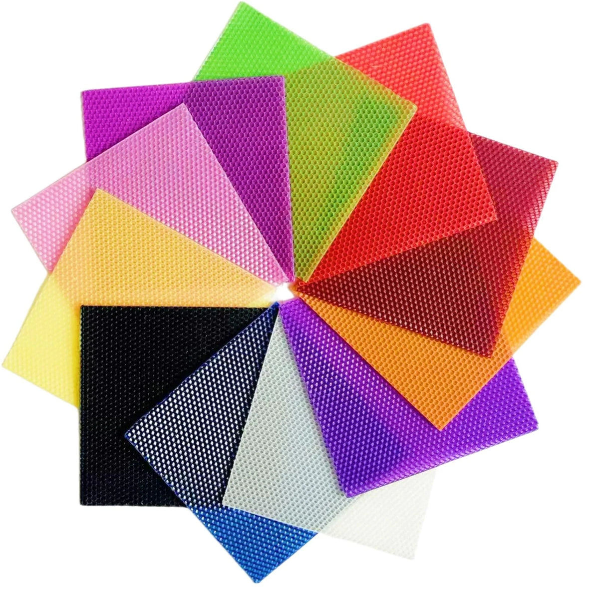 12 Colors Beeswax Sheets for Rolling Candle 8" X 8 x 8 inch 12 pcs, multi