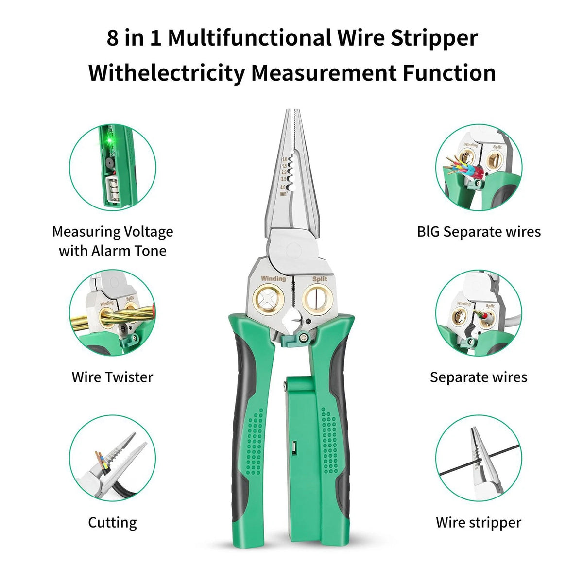 8 in 1 Electrical Pliers /w Voltage Tester for Wire Repair and Maintenance Work