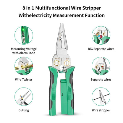 8 in 1 Electrical Pliers /w Voltage Tester for Wire Repair and Maintenance Work