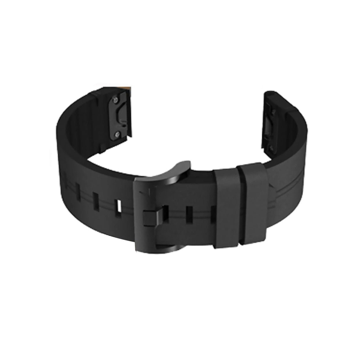 22mm Black Leather Watchband Strap Quick Wristband For Garmin Fenix 5 6 7 e