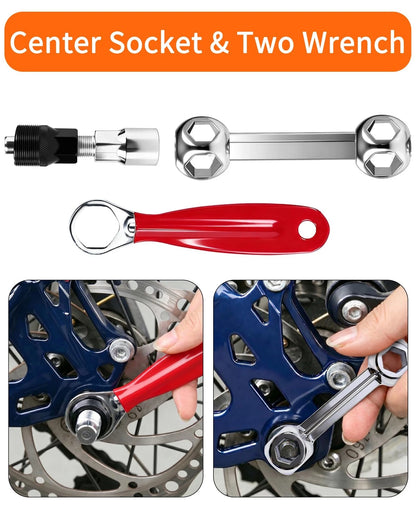 AOFUXTI 14-Piece Bike Repair Kit with Tire Pump, Portable and Large, Black