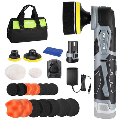 WORKPRO 12V Cordless Mini Buffer Polisher Kit