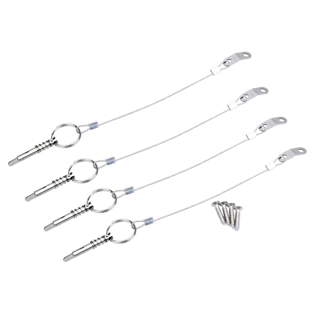 Thorn Boat Bimini Quick Release Pin with Lanyard (4 1/4 Inch 4pcs, Sliver