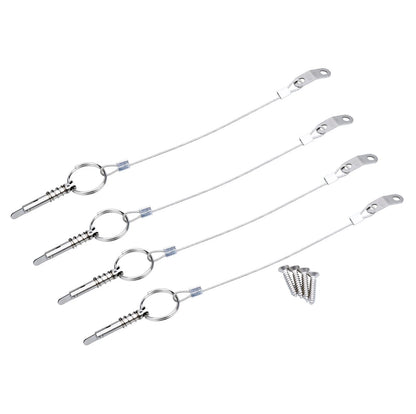 Thorn Boat Bimini Quick Release Pin with Lanyard (4 1/4 Inch 4pcs, Sliver
