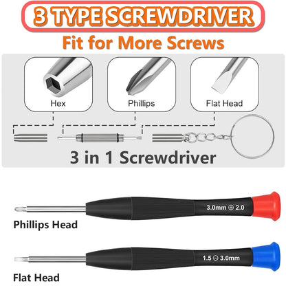 Eyeglass Repair Kit with Screws, Mini Glasses Kit, Eye Glass Black