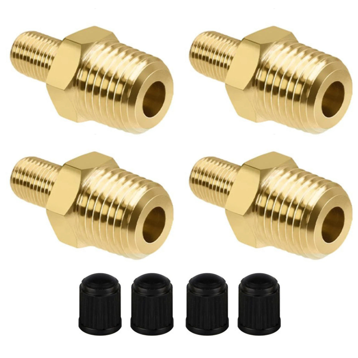 Compact Size 1/4" NPT (M) to Standard for Schrader Valve (M)  Air Chuck Adapter
