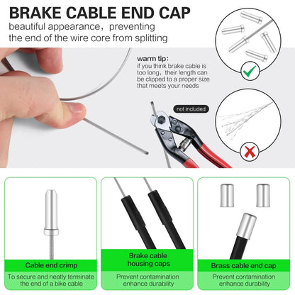BMX Bike Gyro Brake Cables Front + Rear (Upper As shown in the figure, Black
