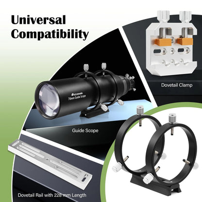 Astromania Adjustable Guiding Scope Ring Set with Plate Inside Diameter -90MM