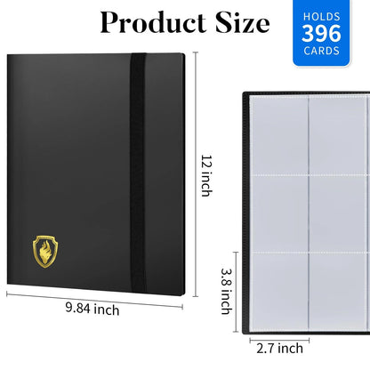 Card Binder 9 Pocket, Fabmaker 12.1 inches x 9.8 x 1.0 inches, Black