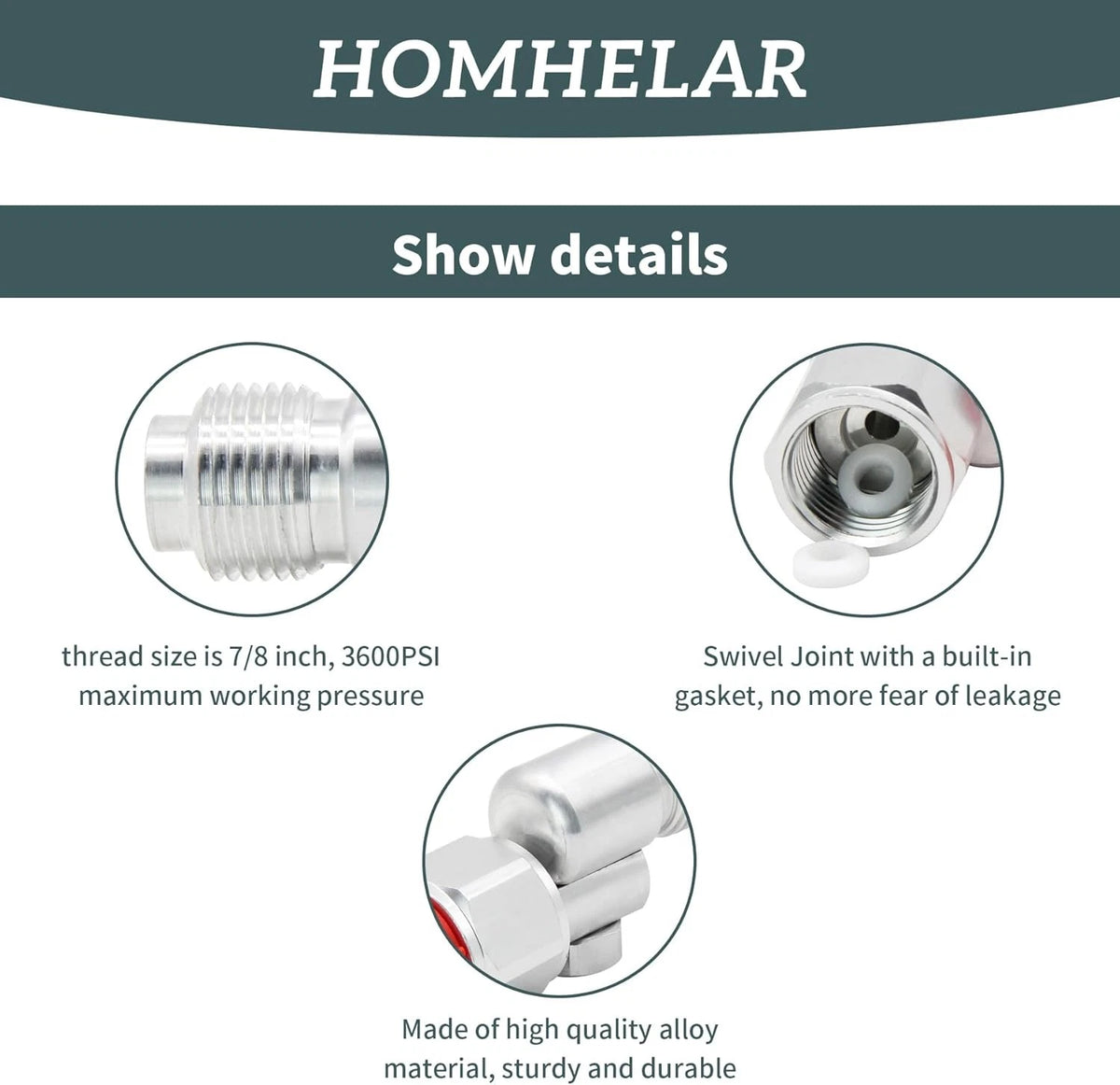 235486 7/8 Inch Thread 180 Degree Rotation Airless Paint Spray Gun Silver