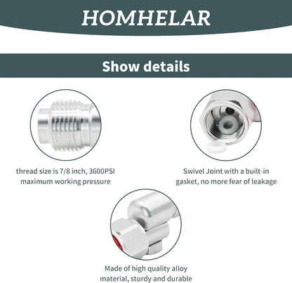 235486 7/8 Inch Thread 180 Degree Rotation Airless Paint Spray Gun Silver