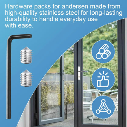 Yayapig Handle Set Screw Package with Wrench for Anderson Storm Door Silver
