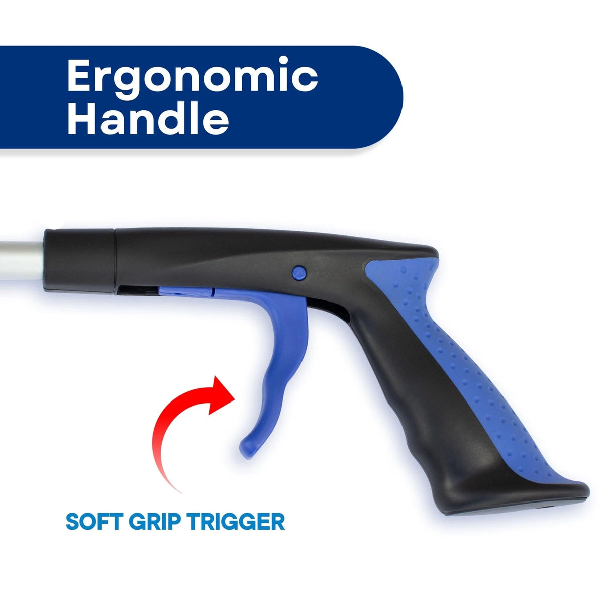 RMS 2-Pack 32 Inch Extra Long Grabber Reacher with Rotating Jaw - Blue