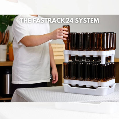 FASTFERMENT - 24-Bottle Drying Rack & Tray| Bottle Tree White
