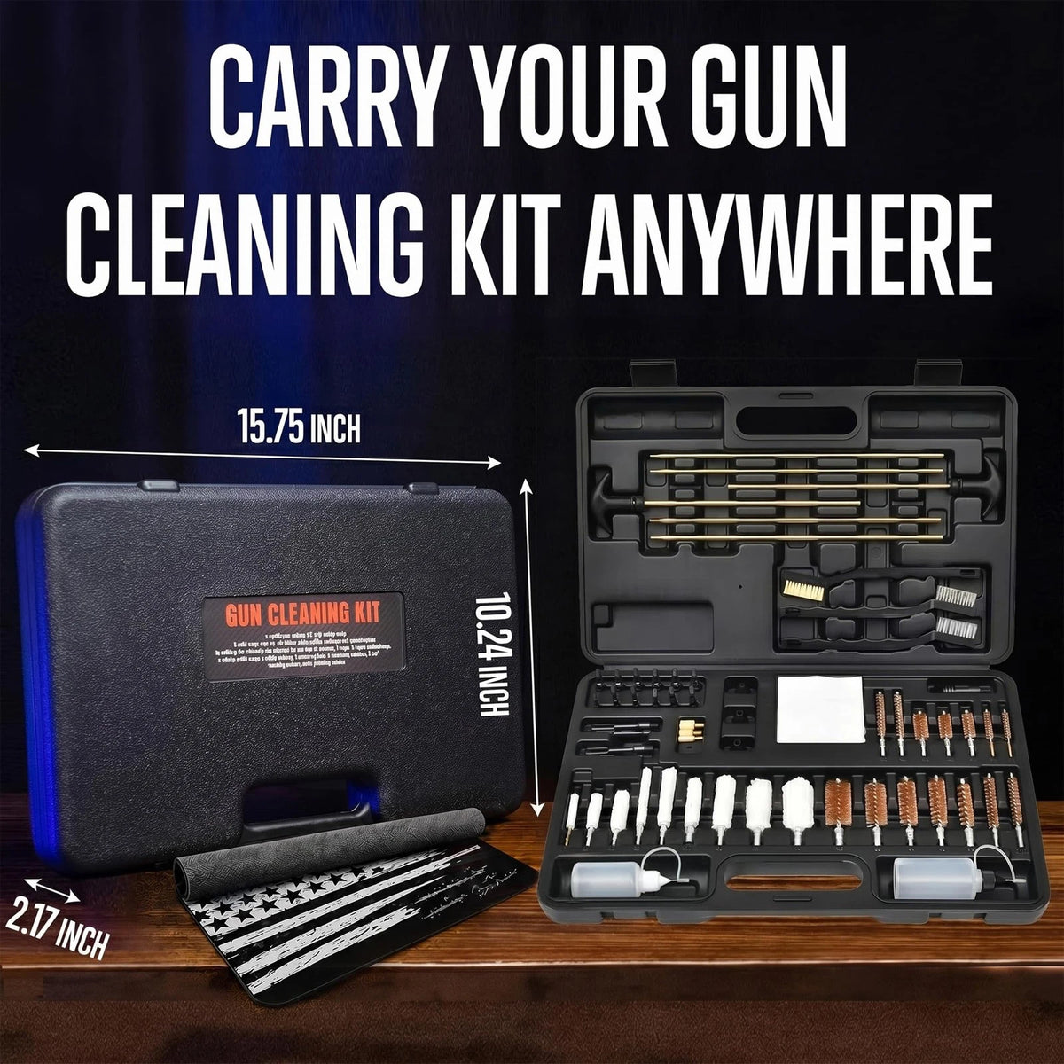 GLORYFIRE Universal Gun Cleaning Kit with Nylon Jags Set One Size, Black