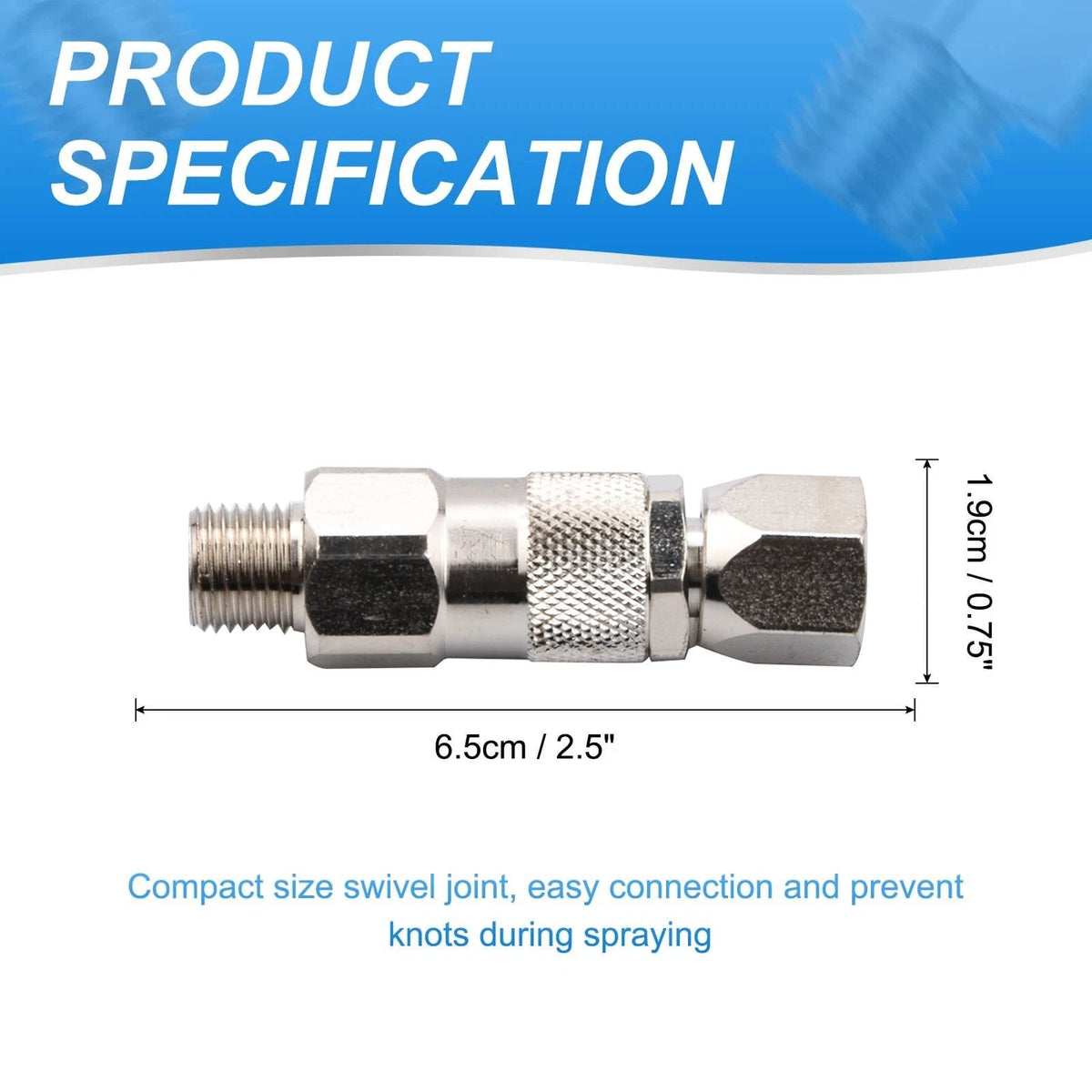 2pcs 1/4 Inch Rotating Hose Connector for Graco for Titan Airless Paint Sprayer