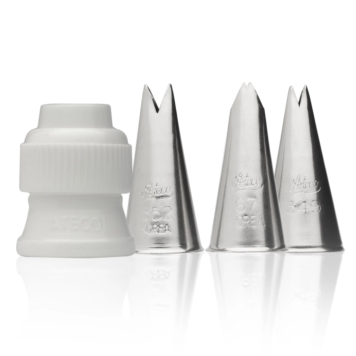 Ateco 382-4 Piece Leaf Decorating Tube Set, Includes Stainless Leaf, White