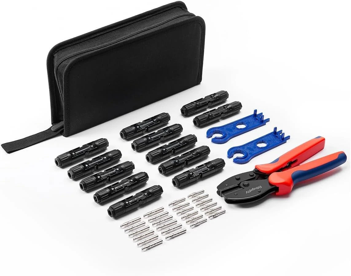 BougeRV Solar Crimper Tool Kit - 12 Pairs Connectors Kit, Black