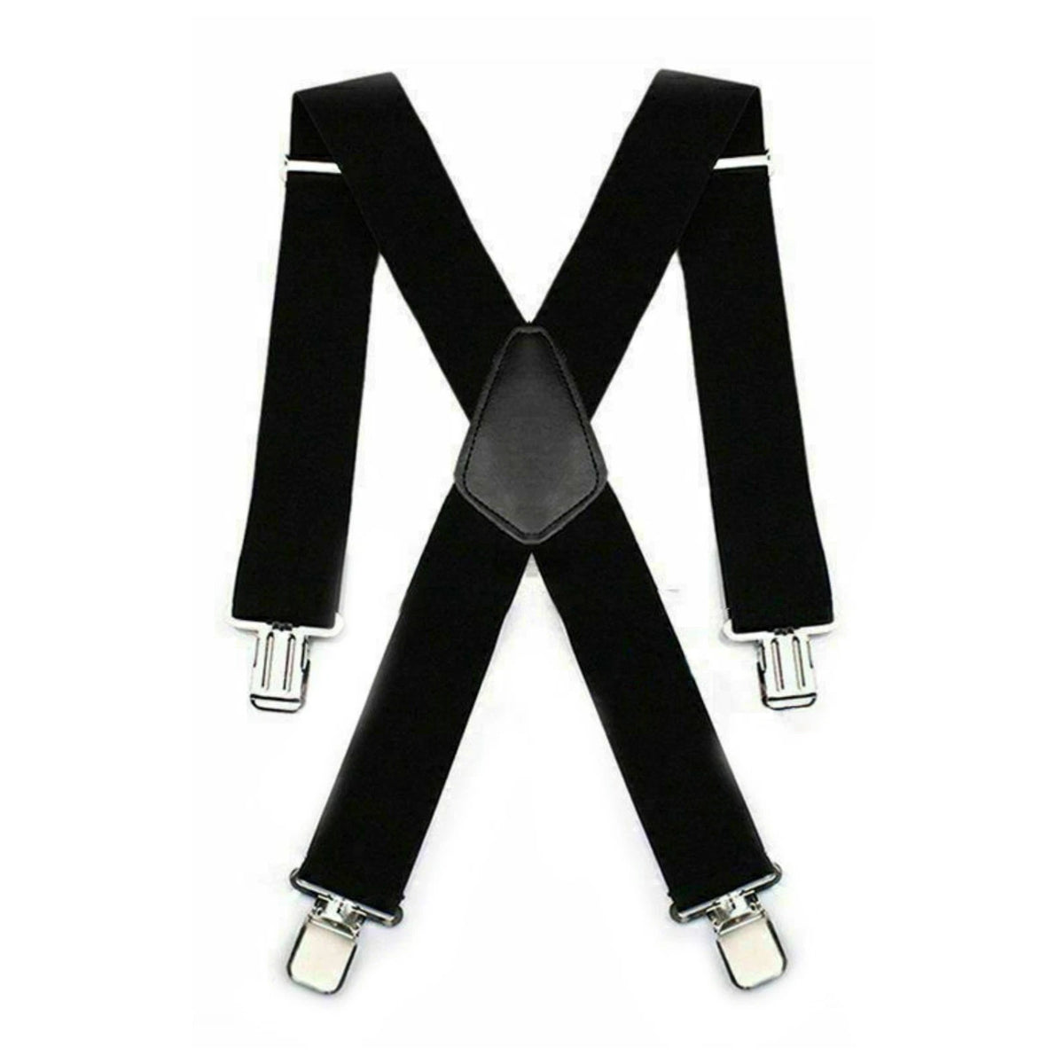 Elastic General Pants Cross Adjustable X-Type Suspender Strap Leather Crosspatch