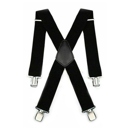 Elastic General Pants Cross Adjustable X-Type Suspender Strap Leather Crosspatch