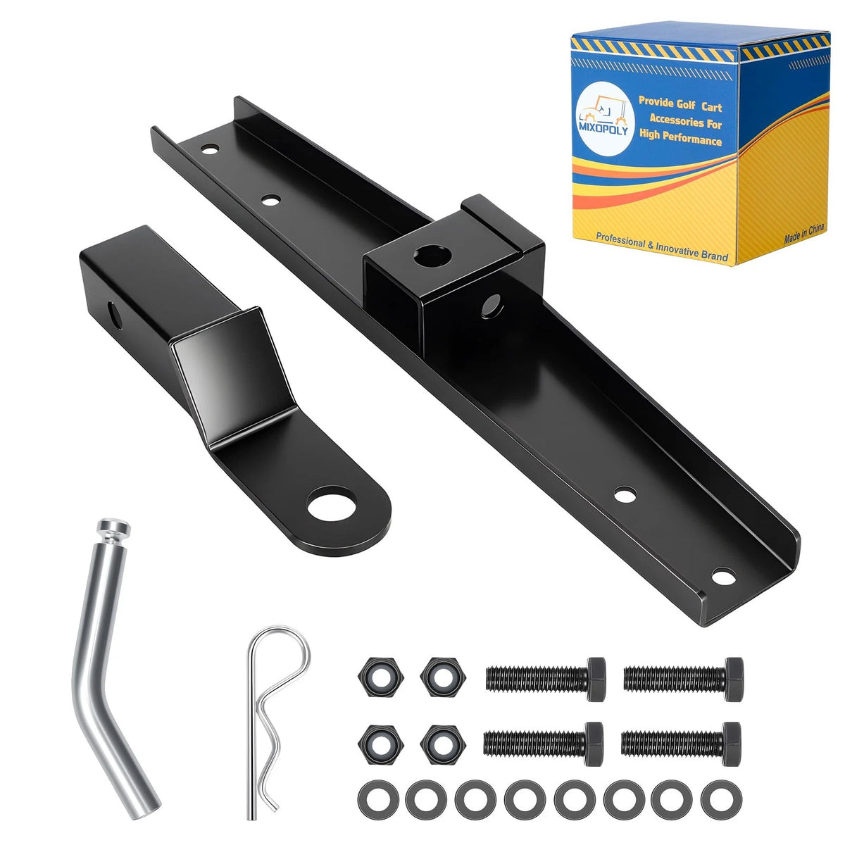 MIXOPOLY Golf Cart Trailer Hitch for EZGO TXT/Medalist Gas and Electric Black
