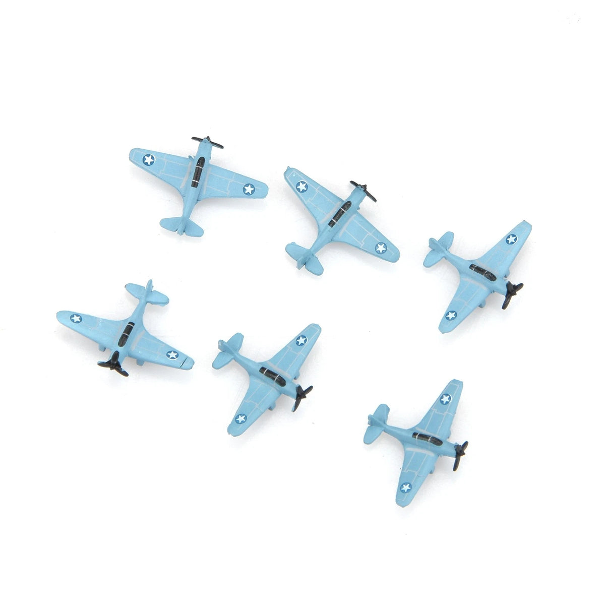 6PCS/Set 1cm 1/1000 US Aircraft Carrier TBD High Simulation Plane Model E