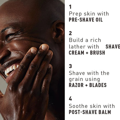 Bevel Shaving Kit for Men, Includes Safety Razor with 40 45 Piece Set, Silver