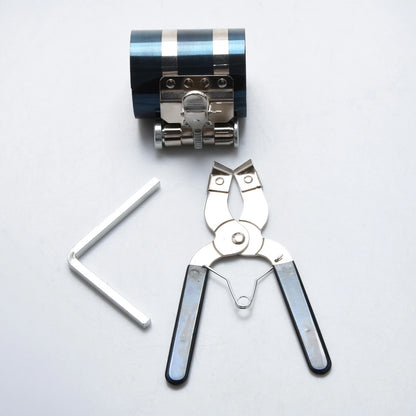 Non-slip Piston Ring Compressor Tool Set with Pliers & Wrench for Engine Rebuild