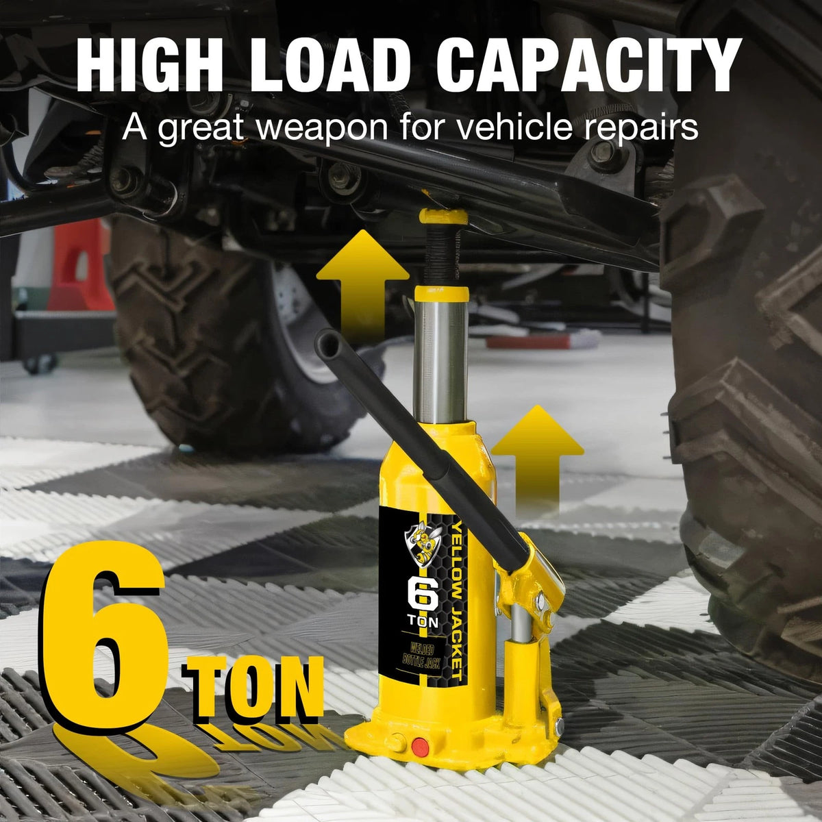 YELLOW JACKET Bottle Jack 6 Ton Muti-Directional Welded Car with yellow