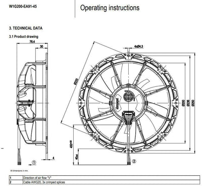 Ebmpapst W1G200-EA91-45 Axial Fan 230V 28W  Exhaust Fan ??200mm Refrigerator Fan