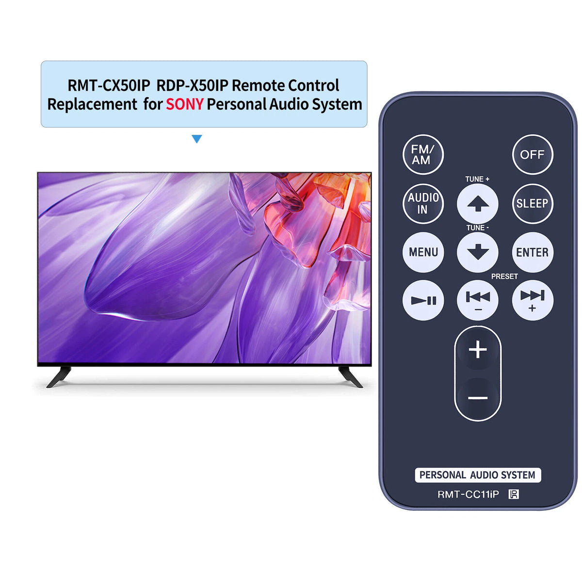 RMT-CC11iP For Sony Personal Audio System Remote Control ICF-DS11iP