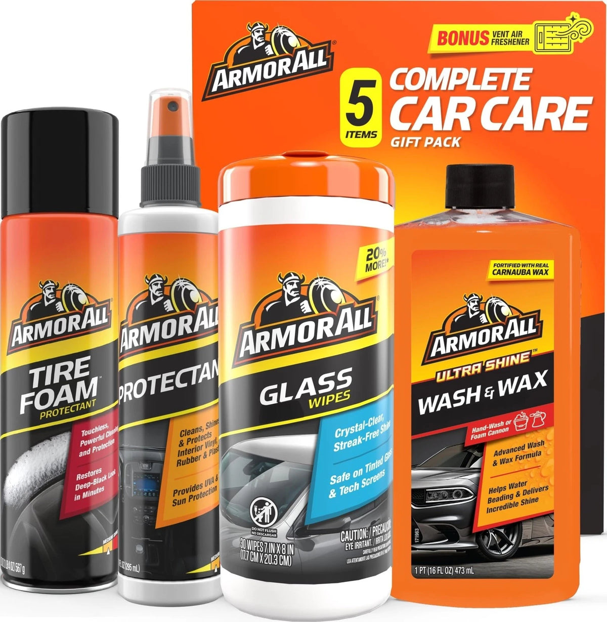 Armor All Car Cleaning Kit, Glass Wipes, 1 Count (Pack of 1), Multicolor