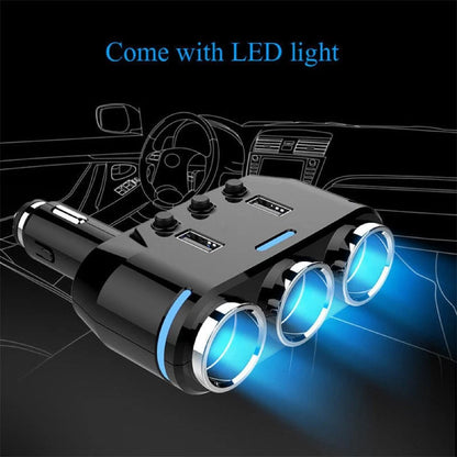 12V-24V Power Adapter Cigarette Lighter Socket Splitter Dual USB Car Charger