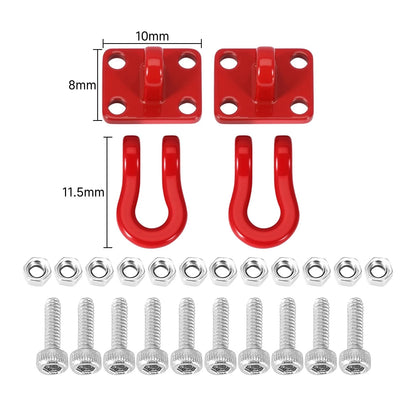 INJORA Metal Tow Hook for SCX24 TRX4M 1/24 1/18 RC Crawlers, 1/24, 1/18, Red
