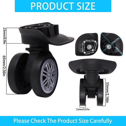 ZHMEINA Luggage Wheels Replacement Kit, Suitcase 2pcs, Black
