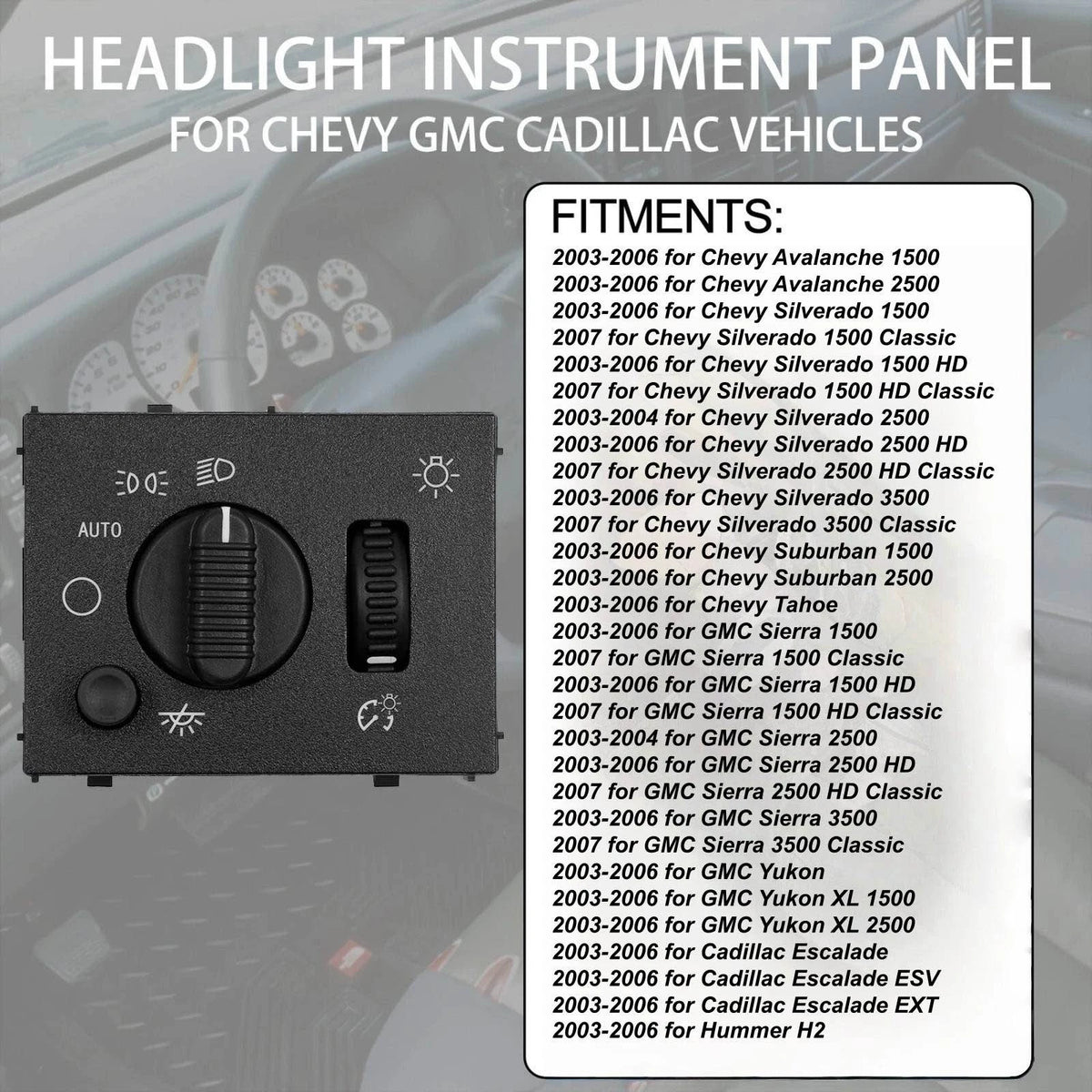 Headlight Dimmer Switch 19381535 Replacement For Chevrolet Tahoe 2003-2006
