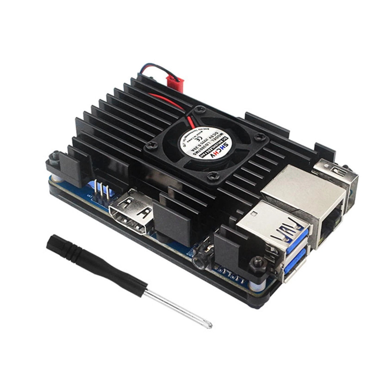 G Aluminum Case with Cooling Fan Active Passive Radiator Kit for Orange Pi 3 LTS