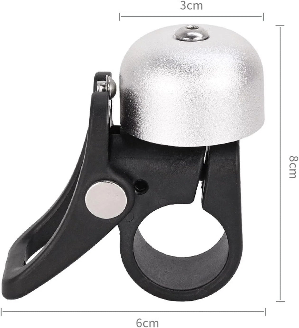 Dilwe Electric Scooter Bell, Aluminum Alloy Handlebar Horn Silver