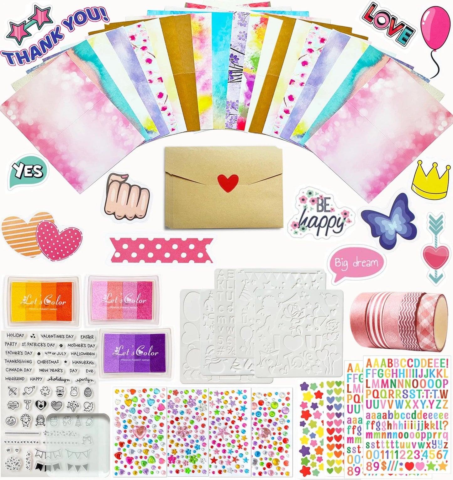 Card Making Supplies For Adults and Kids,Card 5x7 inches, MULTICOLOR-28PCS