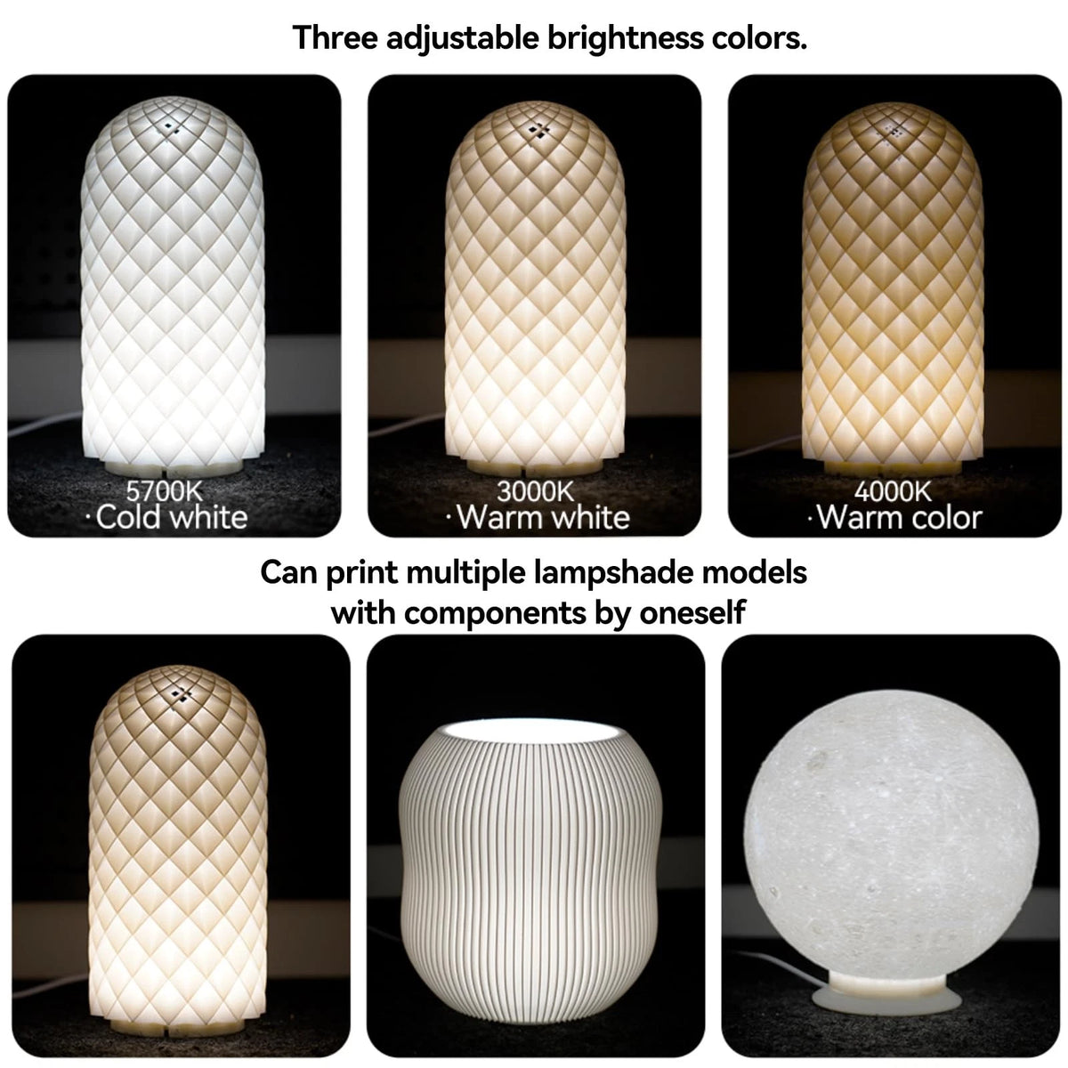 BambooSegD 5PCS LED Lamp Kit 001 Three Colors for 5 PCS 001